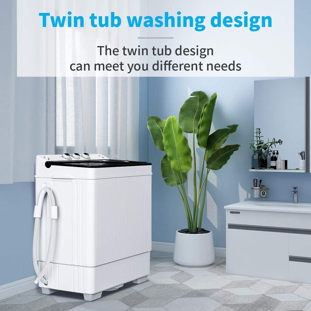 UbesGoo 26lbs Portable Twin Tub Washing Machine