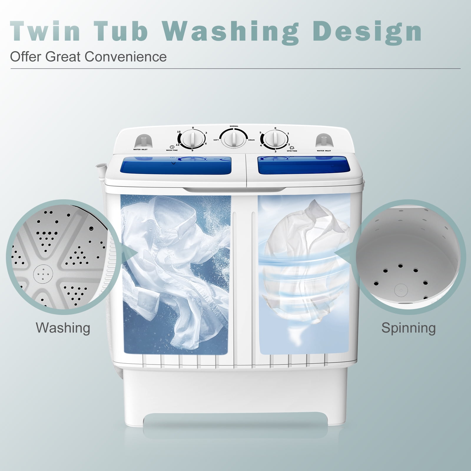 Costway Portable Mini Twin Tub Washing Machine