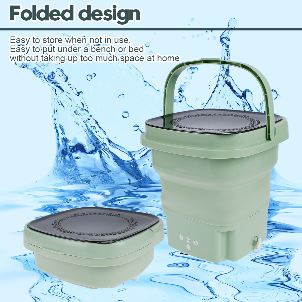 Compact Portable Washing Machine for Travel & Apartments
