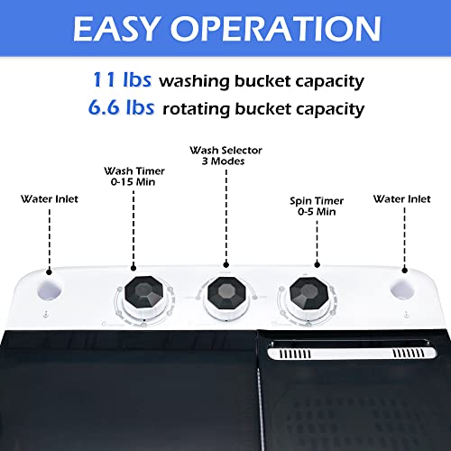 Homguava Portable 2-in-1 Washer Dryer Combo