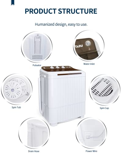 TABU Portable 2-in-1 Twin Tub Washer and Spinner