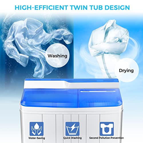 COSTWAY Portable Twin Tub Washing Machine & Dryer