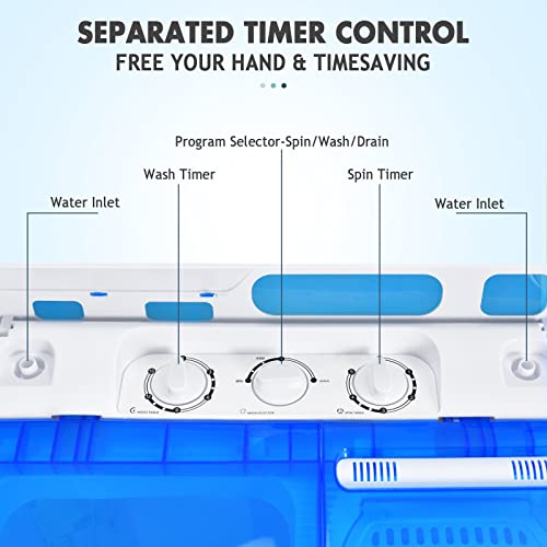 TANGZON Portable Twin Tub Washer and Spinner Combo