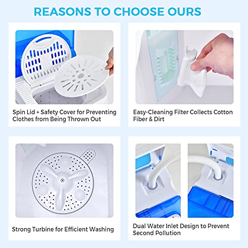 COSTWAY Portable Twin Tub Washing Machine & Dryer
