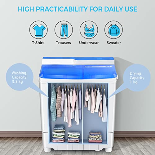 COSTWAY Portable Twin Tub Washing Machine & Dryer
