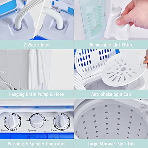 TANGZON Portable Twin Tub Washer and Spinner Combo