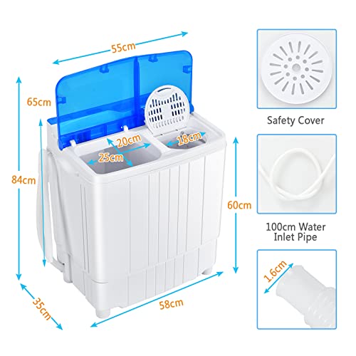 COSTWAY Portable Twin Tub Washing Machine & Dryer