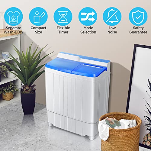COSTWAY Portable Twin Tub Washing Machine & Dryer