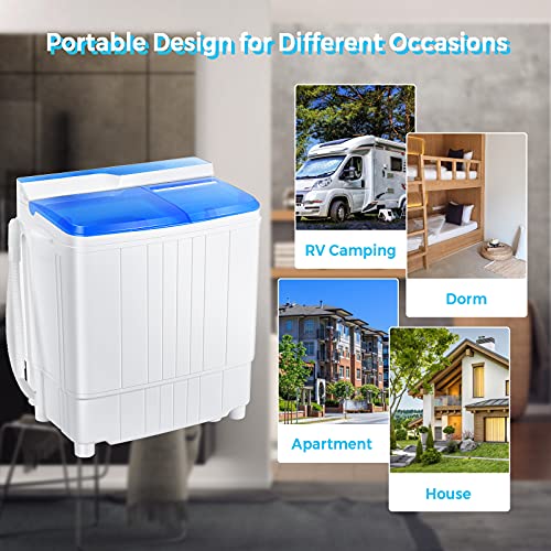 COSTWAY Portable Twin Tub Washing Machine & Dryer