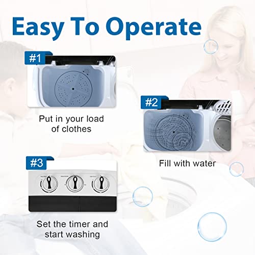 ZENSTYLE Compact Mini Twin Tub Washing Machine
