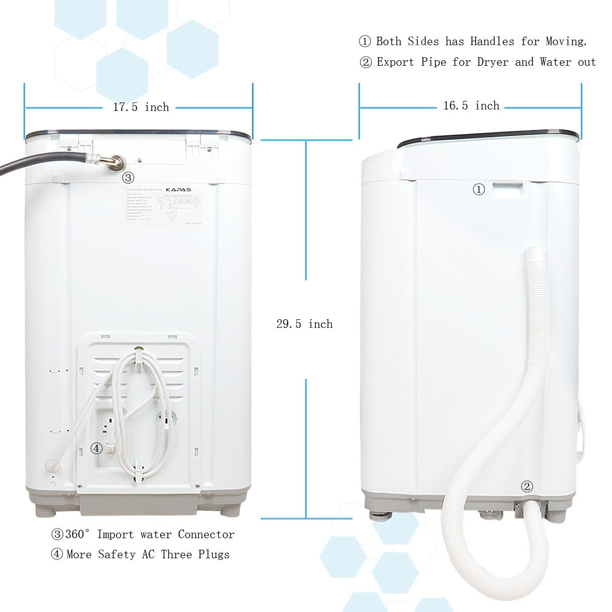 Kapas KPS35-735H2 Compact 2-in-1 Washer Dryer