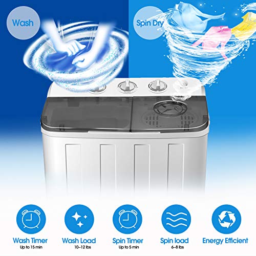 Portable Twin Tub Washing Machine & Spin Dryer