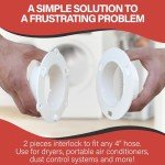 6" Dryer Vent Dock for 4" Tubes, White