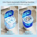 COSTWAY 2 in 1 Mini Portable Washing Machine