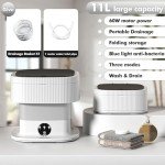 Mini Portable Washing Machine with Spin Dryer, 11L
