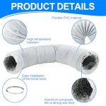 Flexible 10FT Aluminum Dryer Vent Hose with Clips