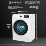 Teknix Freestanding 8kg Front Load Washing Machine