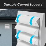 4" White Exhaust Hood Vent with Pest Guard Screen