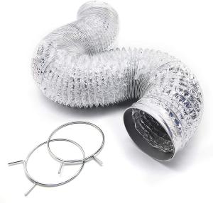 8-Foot Aluminum Dryer Duct with 2 Metal Rings
