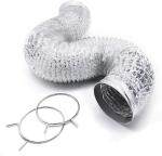 8-Foot Aluminum Dryer Duct with 2 Metal Rings