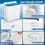 COSTWAY 8KG Twin Tub Portable Washing Machine