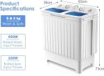 GiantexUK 8KG Twin Tub Portable Washing Machine