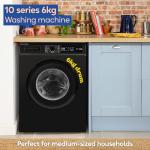 Russell Hobbs 6kg Freestanding Washing Machine, Black