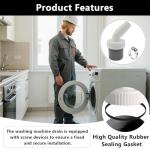 Washing Machine Drain Adapter with Hose Clamp