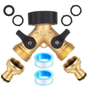 ANBEEISS Brass 2-Way Y Splitter for Hoses