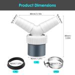 Washing Machine Drain Adapter Y-Piece Splitter 0.7-0.95in