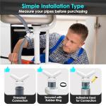 Washing Machine Drain Adapter Y-Piece Splitter 0.7-0.95in