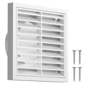 Hon&Guan 4-Inch White Wall Vent Grille with Flyscreen