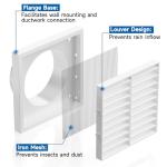 Hon&Guan 4-Inch White Wall Vent Grille with Flyscreen