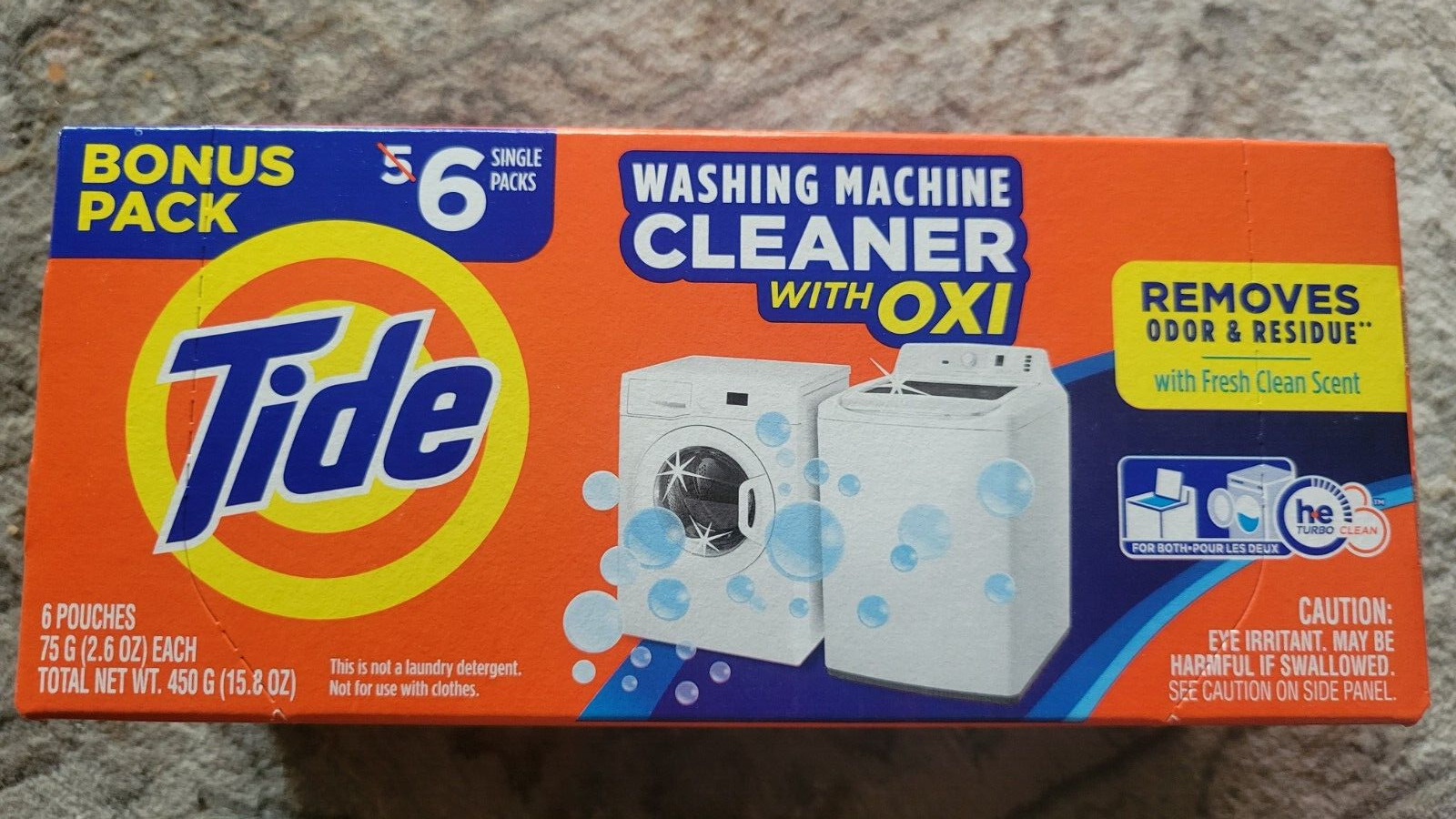 TIDE Washing Machine Cleaner Front & Top Load ~Superior Odor Residue Removal 6ct