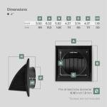 Black 4-Inch Dryer Vent Cover with Louvered Design