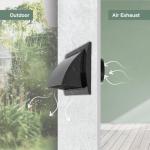 Black 4-Inch Dryer Vent Cover with Louvered Design