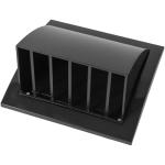 Black 4-Inch Dryer Vent Cover with Louvered Design