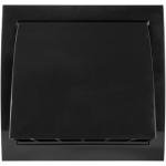 Black 4-Inch Dryer Vent Cover with Louvered Design