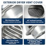 Stainless Steel Tumble Dryer Vent Cover with Hose