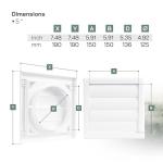 5" White Plastic Vent Cover with Gravity Flaps