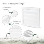 5" White Plastic Vent Cover with Gravity Flaps