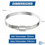 Adair Adjustable Stainless Steel Hose Clips - 2 Pack