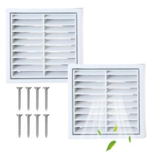 4-Inch White Vent Cover with Flyscreen, 2-Pack