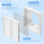 4-Inch White Vent Cover with Flyscreen, 2-Pack