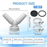 Washing Machine Waste Splitter Y Connector Adapter