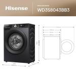 Hisense 3S Series Wifi Washer Dryer - Black