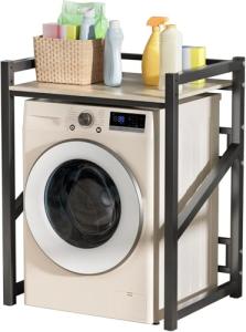 Adjustable Washer Dryer Stack Stand with Storage Shelf