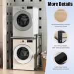 Adjustable Washer Dryer Stack Stand with Storage Shelf