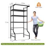 Over Washer Dryer Storage Shelf with Towel Hangers