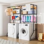 Over Washer Dryer Storage Shelf with Towel Hangers